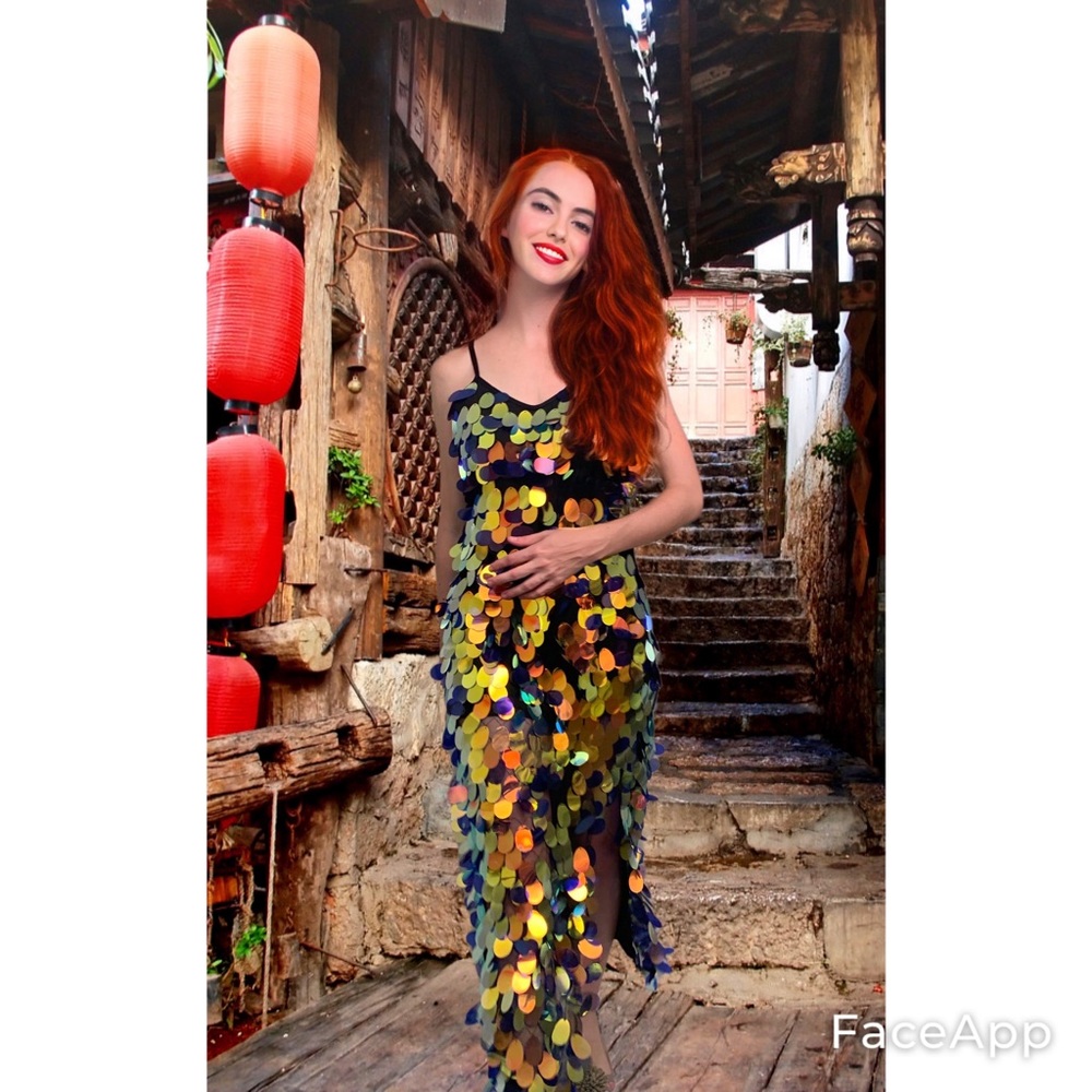 Boutique Sequin Maxi Slip Dress